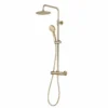 Spey Series 2 Brushed Brass Dual Head Thermostatic Shower Kit - Highlife Bathrooms