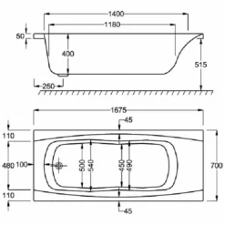 Carron Imperial 1675 X 700 Single Ended Bath With Grips - 5mm 10 Carron Imperial 1675 X 700 Single Ended Bath With Grips - 5mm -Home Bathroom 22 imperial 1675 tech d