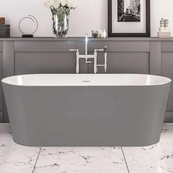 Beaufort Lambeth 1590 X 740 Grey Freestanding Bath 1 Beaufort Lambeth 1590 X 740 Grey Freestanding Bath
