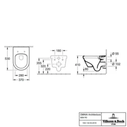 Villeroy & Boch Architectura Washdown Rimless Wall Mounted Toilet 5 Villeroy & Boch Architectura Washdown Rimless Wall Mounted Toilet -Home Bathroom 5684R001 tech