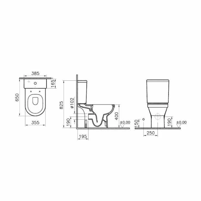 S50 Closed Couple Toilet - VitrA 2 S50 Closed Couple Toilet - VitrA - Image 2