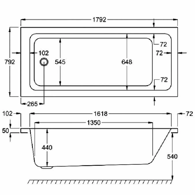 Carron Quantum 1800 X 800 Single Ended Bath - 5mm 5 Carron Quantum 1800 X 800 Single Ended Bath - 5mm - Image 5