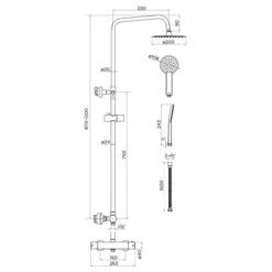 Niagara Equate Round Brushed Brass Thermostatic Dual Head Shower Set 5 Niagara Equate Round Brushed Brass Thermostatic Dual Head Shower Set -Home Bathroom 9301 spec 2