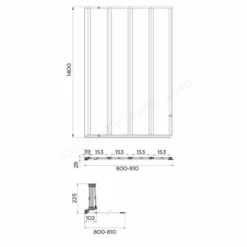 Aquadart Venturi 6 4 Fold Bath Shower Screen With Swiftseal - 1400 X 800mm - Right Hand -Home Bathroom AQ9358S tech