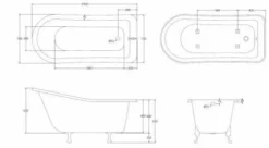 Bayswater Pembridge 1500mm Traditional Slipper Bath 12 Bayswater Pembridge 1500mm Traditional Slipper Bath -Home Bathroom BAYB104 tech 1
