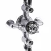 Bayswater Traditional Triple Exposed Shower Valve - Black & Chrome
