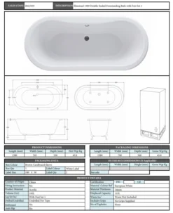 Elmstead Roll Top Bath - 1500 X 745 - Bespoke Colour By BC Designs 15 Elmstead Roll Top Bath - 1500 X 745 - Bespoke Colour By BC Designs -Home Bathroom BC Designs BAU035 Excelsior 1500mm Acrylic Roll Top Bath with Feet Set 1 Specification 1