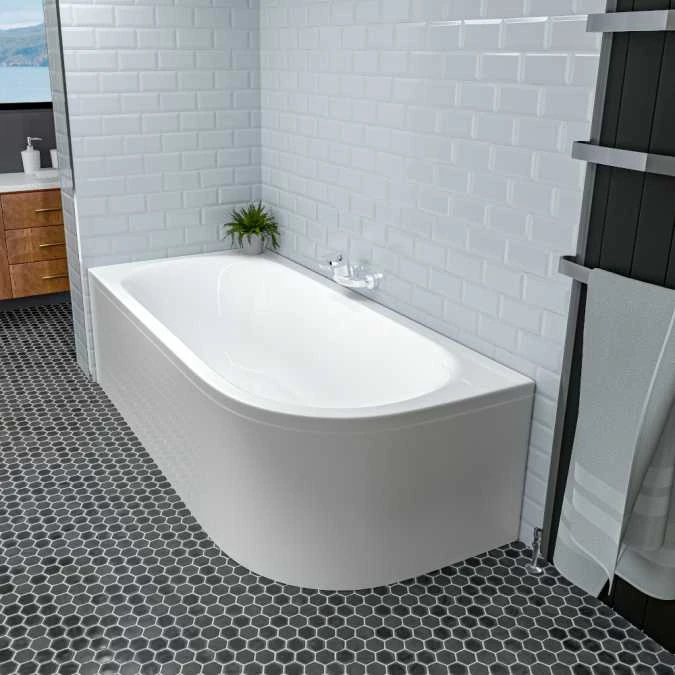 Beaufort Biscay 1700 X 750 Double Ended J Shaped Bath - Left Hand 1 Beaufort Biscay 1700 X 750 Double Ended J Shaped Bath - Left Hand