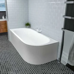 Beaufort Biscay 1700 X 750 Beauforte Reinforced J Shaped Bath - Left Hand