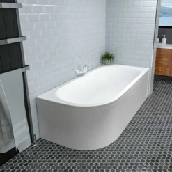 Beaufort Biscay 1700 X 800 Double Ended J Shaped Bath - Right Hand