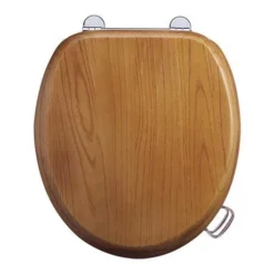 Burlington Golden Oak Real Wood Traditional Toilet Seat Soft Closing