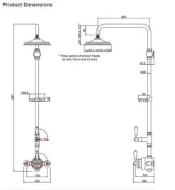 Burlington Stour Exposed Traditional Shower With Rigid Riser & Fixed Head - BF2S 5 Burlington Stour Exposed Traditional Shower With Rigid Riser & Fixed Head - BF2S -Home Bathroom Burlington Stour BF2S tech drawing rubberduck