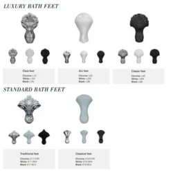 Burlington Hampton - Traditional Freestanding Shower Bath - 1700mm - Right Hand 10 Burlington Hampton - Traditional Freestanding Shower Bath - 1700mm - Right Hand -Home Bathroom Burlington Bath Feet 3