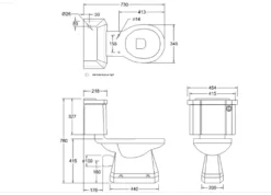 Burlington Rimless Slimline Close Coupled WC & White Ceramic Cistern With Push Button P20 C4 5 Burlington Rimless Slimline Close Coupled WC & White Ceramic Cistern With Push Button P20 C4 -Home Bathroom Burlington Rimless Slimline Close Coupled WC and Cistern with Push Button Specification