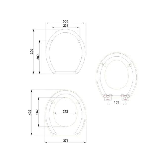 Burlington Matt Black Real Wood Traditional Toilet Seat Soft Closing - S48 2 Burlington Matt Black Real Wood Traditional Toilet Seat Soft Closing - S48 - Image 2