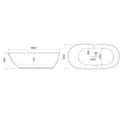 April Cayton Freestanding Bath - 1790 X 830mm 5 April Cayton Freestanding Bath - 1790 X 830mm -Home Bathroom Cayton 1790 Specifications 1
