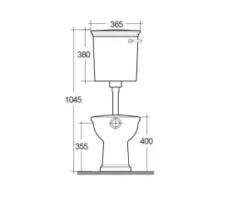 Washington Low Level Cistern And WC With Soft Close Seat White - RAK Ceramics -Home Bathroom Cistern Spec 1