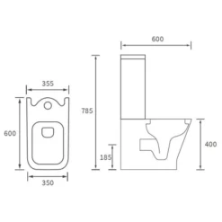 Crest Close Coupled Fully Shrouded WC & Wrapover Soft Close Seat 7 Crest Close Coupled Fully Shrouded WC & Wrapover Soft Close Seat -Home Bathroom Crest CCWC Wrapover Seat LD
