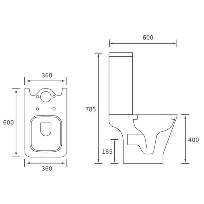 Crest Close Coupled Open Back WC & Wrapover Soft Close Seat 4 Crest Close Coupled Open Back WC & Wrapover Soft Close Seat - Image 4