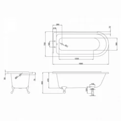Burlington Hampton - Traditional Freestanding Shower Bath - 1700mm - Left Hand 11 Burlington Hampton - Traditional Freestanding Shower Bath - 1700mm - Left Hand -Home Bathroom E13 E10 CHR E10 WHI E10 BLA