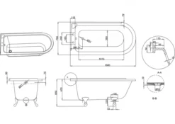 Burlington Hampton - Traditional Freestanding Shower Bath - 1500 X 750mm 11 Burlington Hampton - Traditional Freestanding Shower Bath - 1500 X 750mm -Home Bathroom E20 E10 CHR E10 WHI E10 BLA