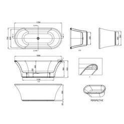 Burlington Brindley Freestanding Double Ended Bath - 1700mm 5 Burlington Brindley Freestanding Double Ended Bath - 1700mm -Home Bathroom E5 E12 LD