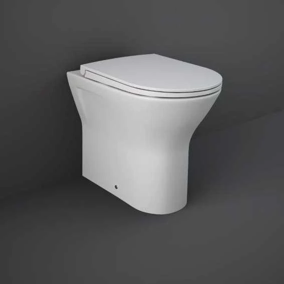 RAK Feeling Matt White Rimless Back To Wall Toilet & Soft Close Seat 1 RAK Feeling Matt White Rimless Back To Wall Toilet & Soft Close Seat