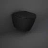 Feeling Matt Black Wall Hung Rimless WC Inc Soft Close Seat - RAK Ceramics