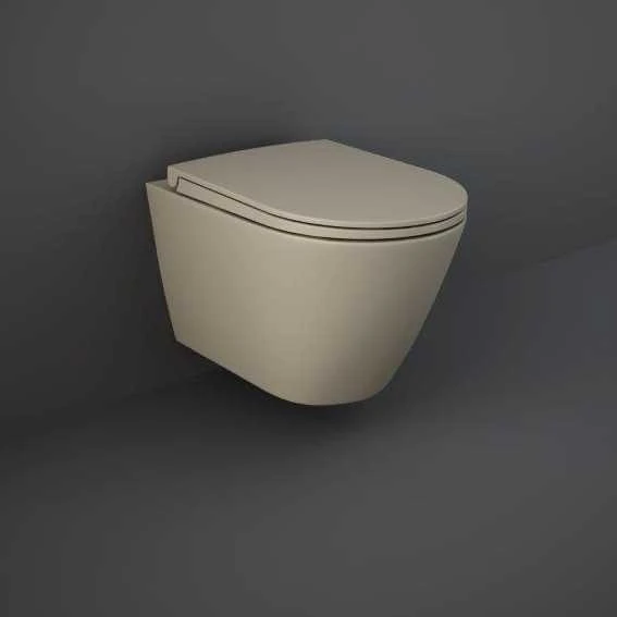Feeling Matt Cappuccino Wall Hung Rimless WC Inc Soft Close Seat - RAK Ceramics 1 Feeling Matt Cappuccino Wall Hung Rimless WC Inc Soft Close Seat - RAK Ceramics