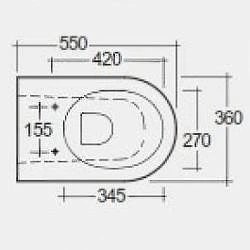 RAK Feeling Matt Greige Rimless Back To Wall Toilet & Soft Close Seat 2 RAK Feeling Matt Greige Rimless Back To Wall Toilet & Soft Close Seat - Image 2