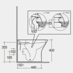 RAK Feeling Matt White Rimless Back To Wall Toilet & Soft Close Seat 6 RAK Feeling Matt White Rimless Back To Wall Toilet & Soft Close Seat -Home Bathroom Feeling Sizes 2. v1