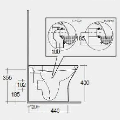RAK Feeling Matt Cappuccino Rimless Back To Wall Toilet & Soft Close Seat 3 RAK Feeling Matt Cappuccino Rimless Back To Wall Toilet & Soft Close Seat - Image 3