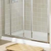 Lakes 1100mm White Sliding Shower Door, Classic Collection