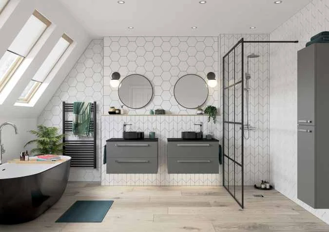 Havanna 1655mm Freestanding Black Double Ended Bath 2 Havanna 1655mm Freestanding Black Double Ended Bath - Image 2