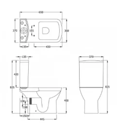 Summit Close Coupled WC By RAK Ceramics -Home Bathroom Frontline Summit Close Coupled WC Specification 2