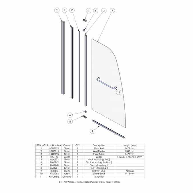 Roman Haven Plus Single Panel Angled Bath Shower Screen With Towel Rail 3 Roman Haven Plus Single Panel Angled Bath Shower Screen With Towel Rail - Image 3