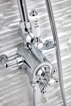 York Traditional Dual Head Exposed Thermostatic Shower Valve 8 York Traditional Dual Head Exposed Thermostatic Shower Valve -Home Bathroom HBS Shower007 detail1 small