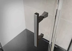 Roman Innov8 Matt Black Hinged Door With In-Line Panel 1000mm For Alcove Fitting 7 Roman Innov8 Matt Black Hinged Door With In-Line Panel 1000mm For Alcove Fitting -Home Bathroom Innov8 Black Handle closeup