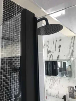 Roman Lumin8 Pivoting Bath Screen - Matt Black Frame -Home Bathroom Lumin8 Pivoting Bath Screen Image 6