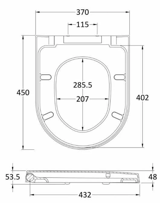 Luxury D-Shape Soft Close Toilet Seat - Top Fix Quick Release - NTS007 2 Luxury D-Shape Soft Close Toilet Seat - Top Fix Quick Release - NTS007 - Image 2