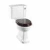 Burlington Rimless Slimline Close Coupled WC & White Ceramic Cistern With Push Button P20 C4