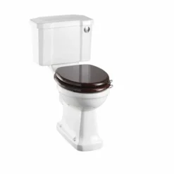Burlington Rimless Slimline Close Coupled WC & White Ceramic Cistern With Push Button P20 C4