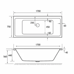 Beaufort Portland 1700 X 750 Double Ended Bath 5 Beaufort Portland 1700 X 750 Double Ended Bath -Home Bathroom Portlant dw 1700x750 tech