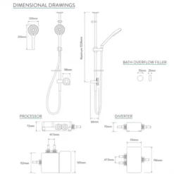 Aqualisa Q Exposed Digital Shower With Adjustable Shower Head - HP/COMBI -Home Bathroom QTE.02.BT .HP tech