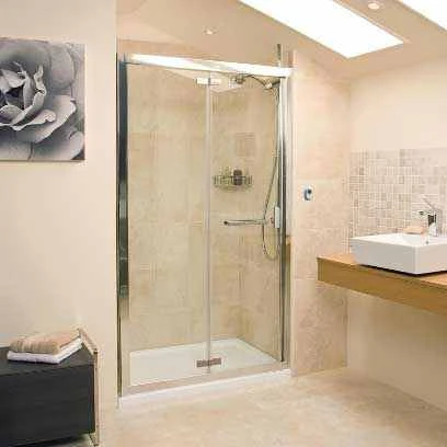 Bi-Fold Shower Door - 900 - Silver - Roman Embrace 1 Bi-Fold Shower Door - 900 - Silver - Roman Embrace