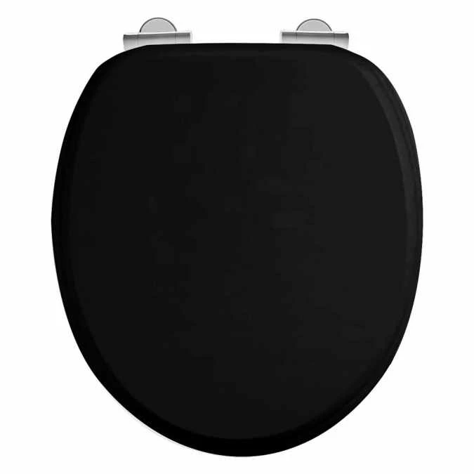 Burlington Matt Black Real Wood Traditional Toilet Seat Soft Closing - S48 1 Burlington Matt Black Real Wood Traditional Toilet Seat Soft Closing - S48