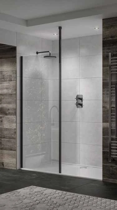 Sommer 700mm Black Wetroom Glass Panel 3 Sommer 700mm Black Wetroom Glass Panel - Image 3