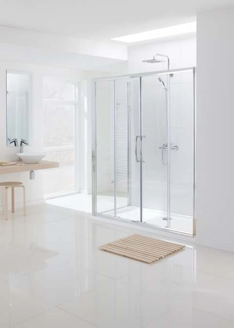 Lakes 1600mm Showering Spaces Semi-Frameless Double Sliding Door, Classic Collection 1 Lakes 1600mm Showering Spaces Semi-Frameless Double Sliding Door, Classic Collection