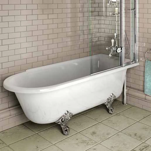 Burlington Hampton - Traditional Freestanding Shower Bath - 1700mm - Right Hand 3 Burlington Hampton - Traditional Freestanding Shower Bath - 1700mm - Right Hand - Image 3