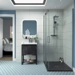 Supreme 1100mm Semi-Framed Sliding Door Shower Enclosure -Home Bathroom Supreme Slider Lifestyle